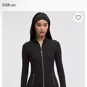 Women's Black Zip-Front Jacket with Gold Hardware